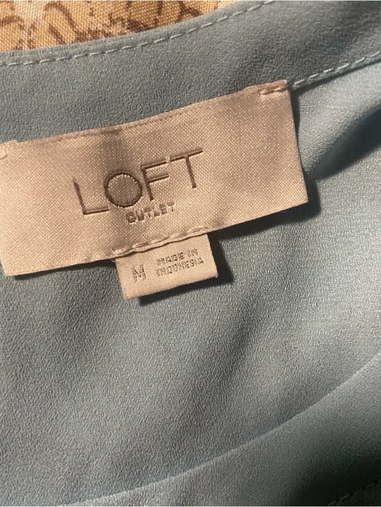 LOFT Pale Blue Ruffle Sleeve Blouse - Picture 3 of 3